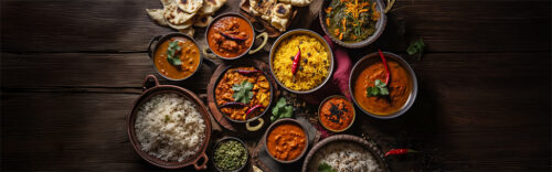 Indisches Table Buffet & Mango Lassi