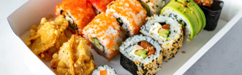 Crunchy- oder vegetarische Sushibox & Gyoza