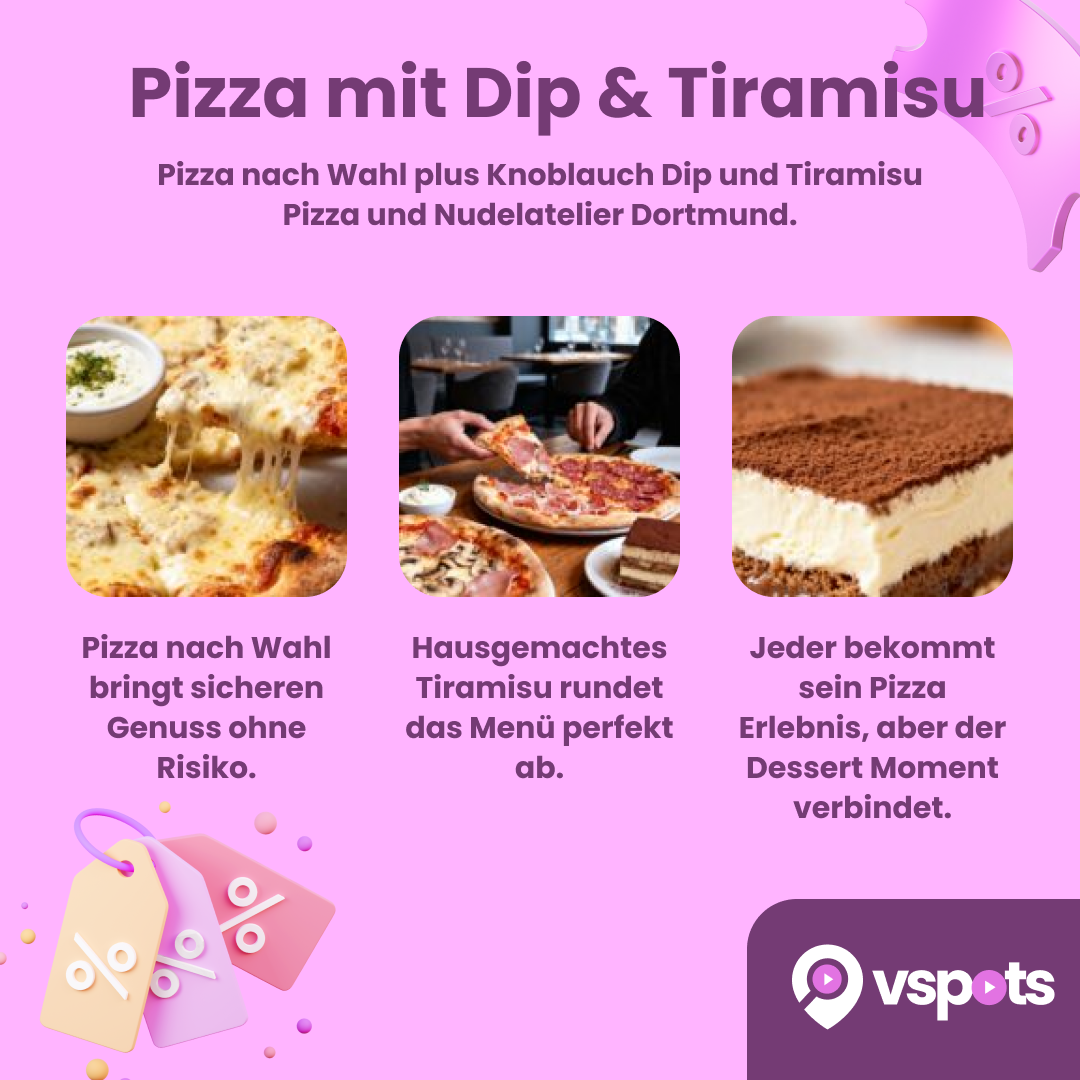 Pizza mit Dip & Tiramisu für 2 Personen – Bild 6